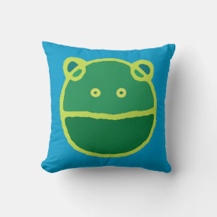 Green frog face cushion