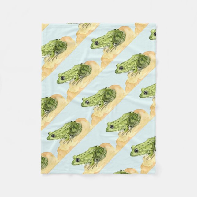 Green Frog Fleece Blanket (Front)