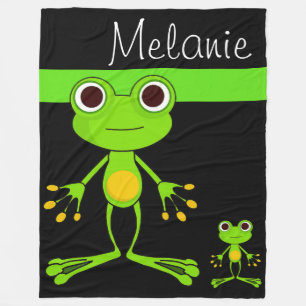 Green Frog Fleece Blanket