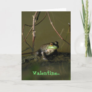 Green Frog Funny Valentine Card