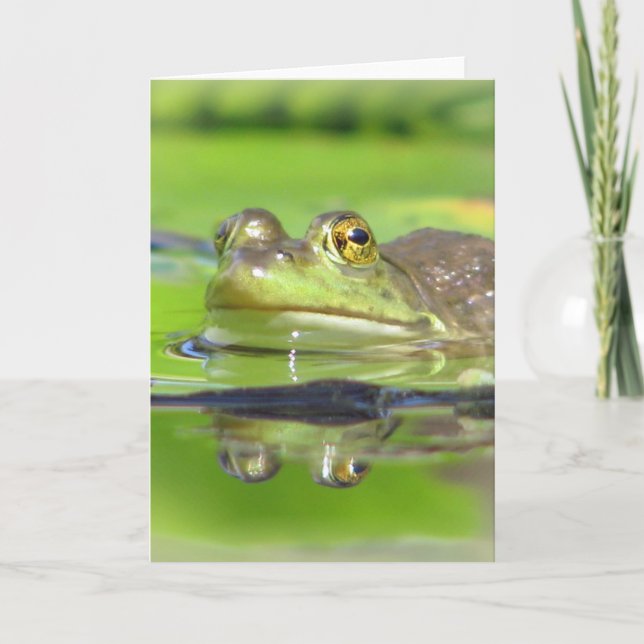 Green Frog Greeting Card (Front)