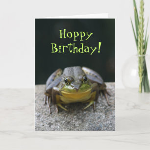 Green Frog Happy Birthday Card