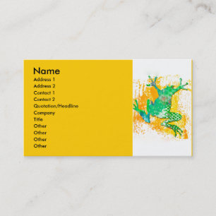 Green Frog Jumping Business Card