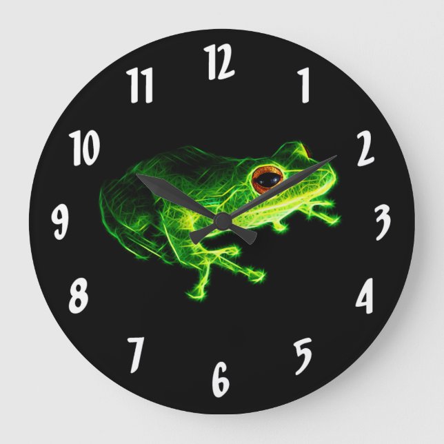 Green Frog Large Clock (Front)