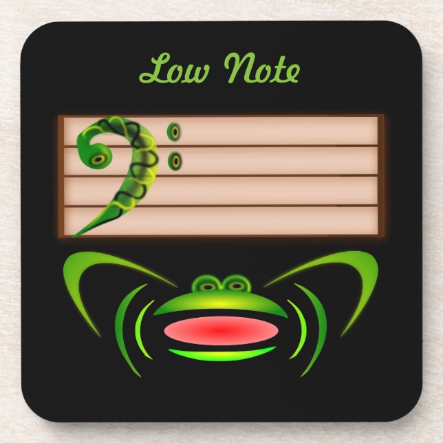 Green Frog Low Note  Coaster (Front)
