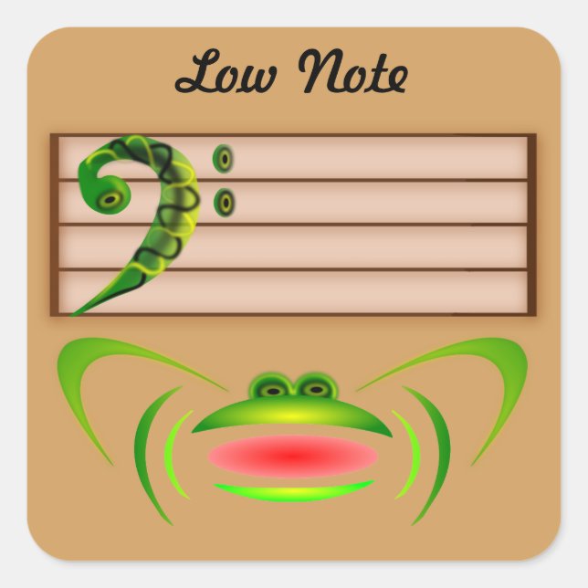 Green Frog Low Note  Square Sticker (Front)