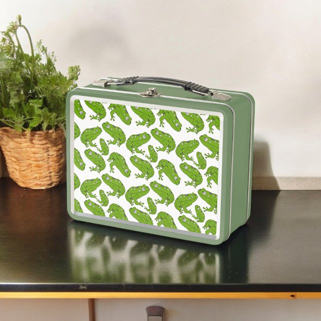 Green Frog  Metal Lunch Box (Lunchbox)
