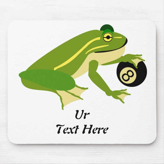 Green Frog Palming an Eight Ball Mouse Pad (Front)