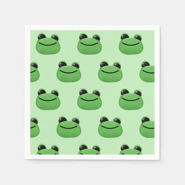 Green Frog Party  Napkin (Front)