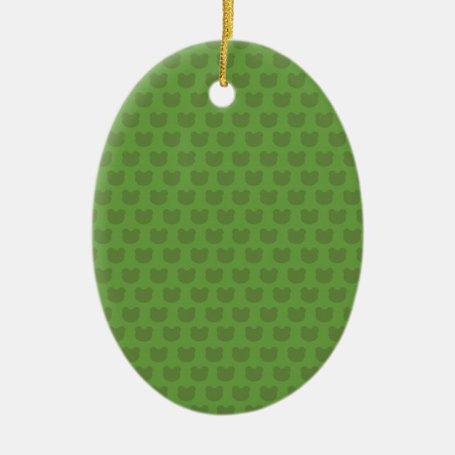 Green Frog Pattern Ceramic Tree Decoration (Front)