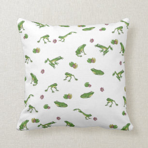 Green Frog Pattern Cushion