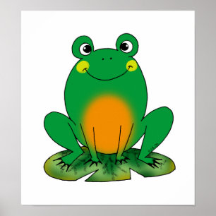 Green frog poster