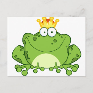 Green Frog Prince Cartoon Character Postcard