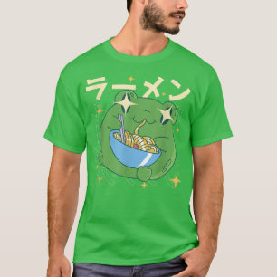 Green Frog Ramen Kawai Noodle Gifts Japan Frogs  T-Shirt
