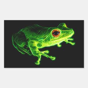 Green Frog Rectangular Sticker