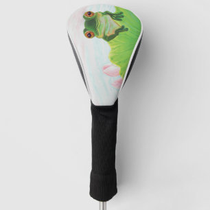 Green Frog Relaxing in the pond  Golf Head Cover