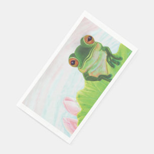 Green Frog Relaxing in the pond Napkin