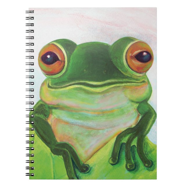 Green Frog Relaxing in the pond  Notebook (Front)