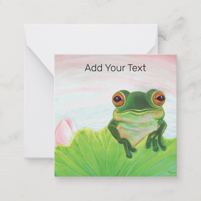 Green Frog Relaxing Personalised Card (Front)