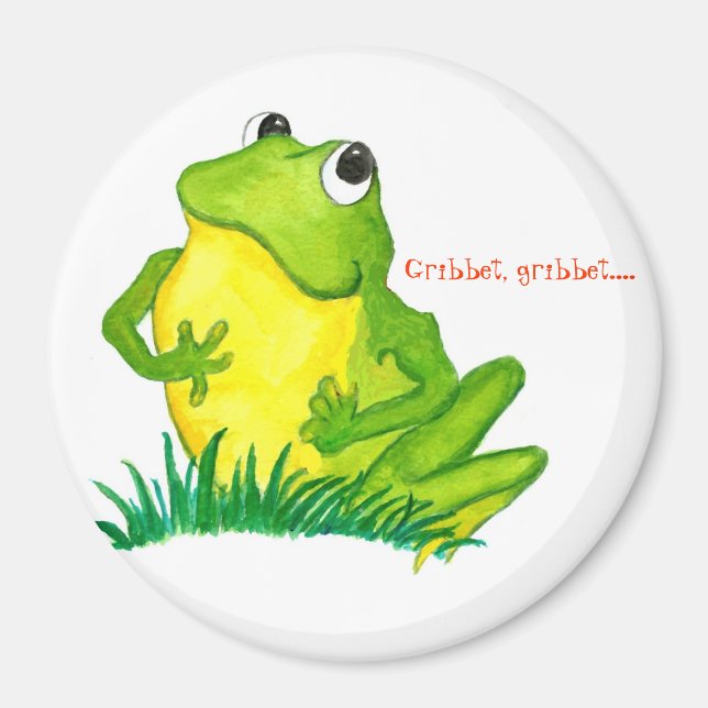 Green Frog Round Magnet (Front)