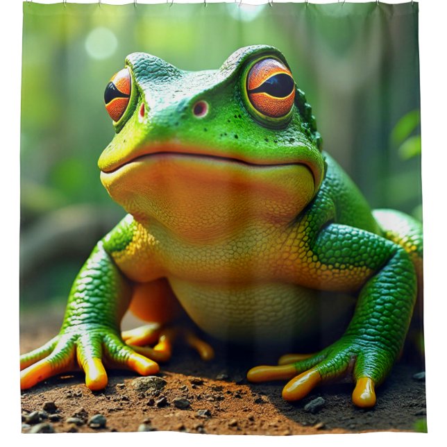 Green Frog Shower Curtain (Front)
