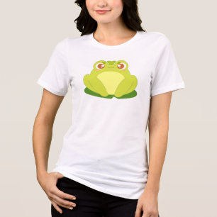 Green Frog Sitting On Leaf Tri-Blend Shirt