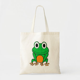Green frog tote bag