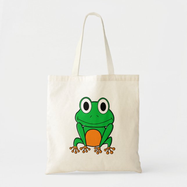 Green frog tote bag (Front)