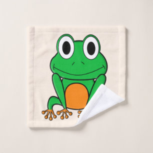 Green frog wash cloth