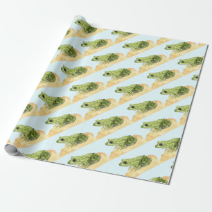 Green Frog Wrapping Paper