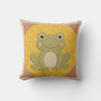 Green Froggy Quilt Cushion