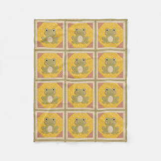 Green Froggy Quilt Fleece Blanket