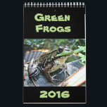 Green Frogs Calendar 2016<br><div class="desc">Exclusively green! Assorted original photos of frogs for a year of being green. Perfect gift for nature lovers, students and friends!</div>