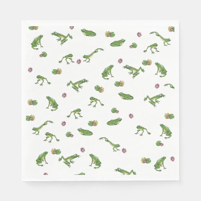 Green Frogs Napkin (Front)