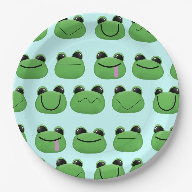 Green Frogs Party Plate (Front)