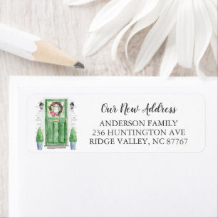 Green Front Door New Address Label Return Address Label