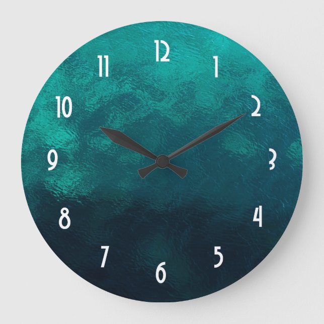 Green Frosted Glass Texture Large Clock (Front)