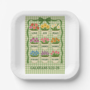 Green Fruit of the Spirit Paper Plate