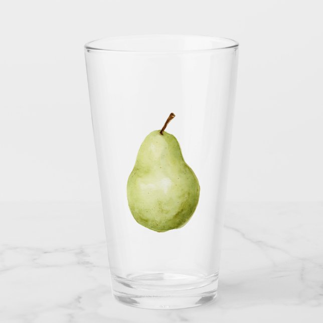 Green Fruit Pear Glass (Front)