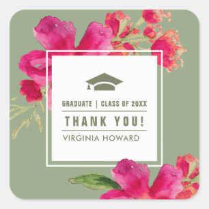 Green   Fuchsia Graduation Stickers