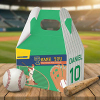 Green Fun Baseball Batter and Catcher Birthday