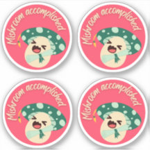 Green Fun Mushroom Grad Label- Pack of 4