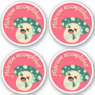 Green Fun Mushroom Grad Label- Pack of 4