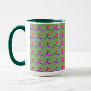 Green 'Fun Yoga Designs' Combo Coffee Mug/ Cup