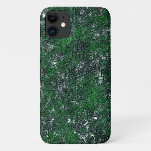 Green fungus upon whitish grey rock or tree trunk  iPhone 11 case