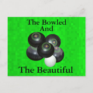 Green Funny Bowled And Beautiful Lawnbowls Design, Postcard