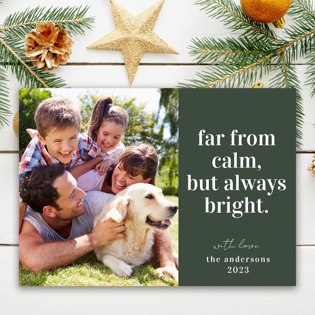 Green Funny Calm Bright Photo Christmas Holiday Card (Creator Uploaded)