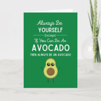 Green Funny Cute Avocado Cards For Kids Fruit