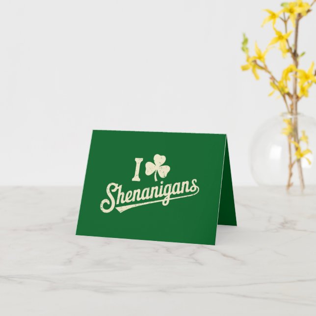 Green Funny Irish Patty's Shamrock Saint Patricks  Card (Yellow Flower)