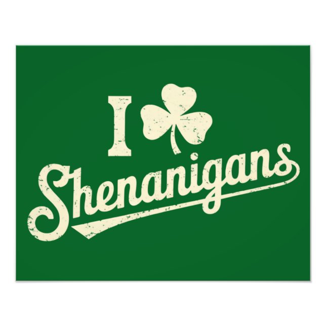 Green Funny Irish Patty's Shamrock Saint Patricks  Photo Print (Front)